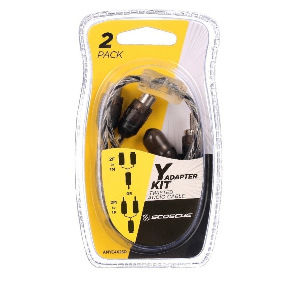 Scosche AMYC4X2-WM1SD Car Stereo Signal Splitters for Rca Outputs, Black and Whi
